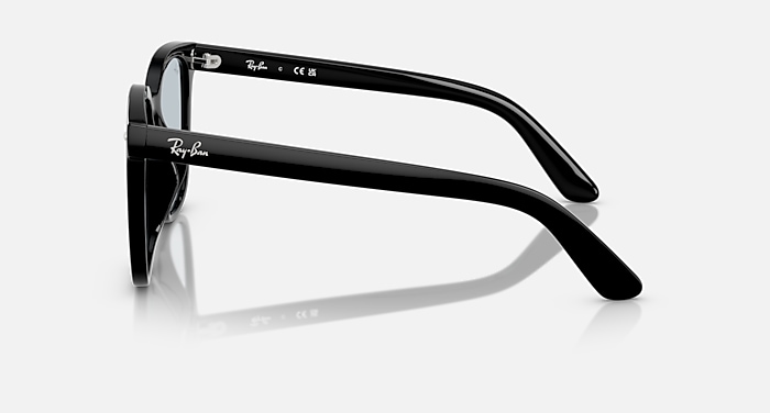 Ray-Ban Sunglasses Unisex Rb4401d Washed Lenses - Black Frame Blue Lenses 57-20