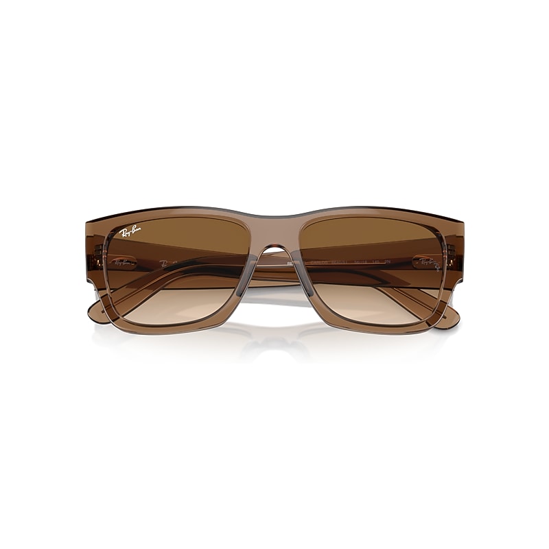 Ray-Ban Carlos Sunglasses Transparent Light Brown Frame Brown Lenses 56-18