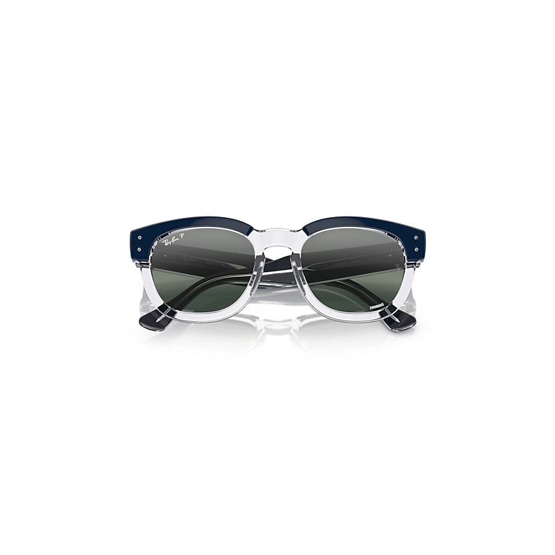 Ray Ban Mega Hawkeye Chromance Sunglasses Blue On Transparent Frame Clear Lenses Polarized 53-21