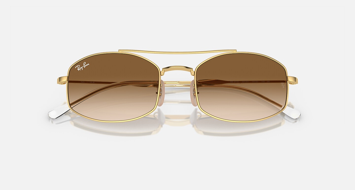 Ray-Ban Sunglasses Rb3719 Gold Frame Brown Lenses