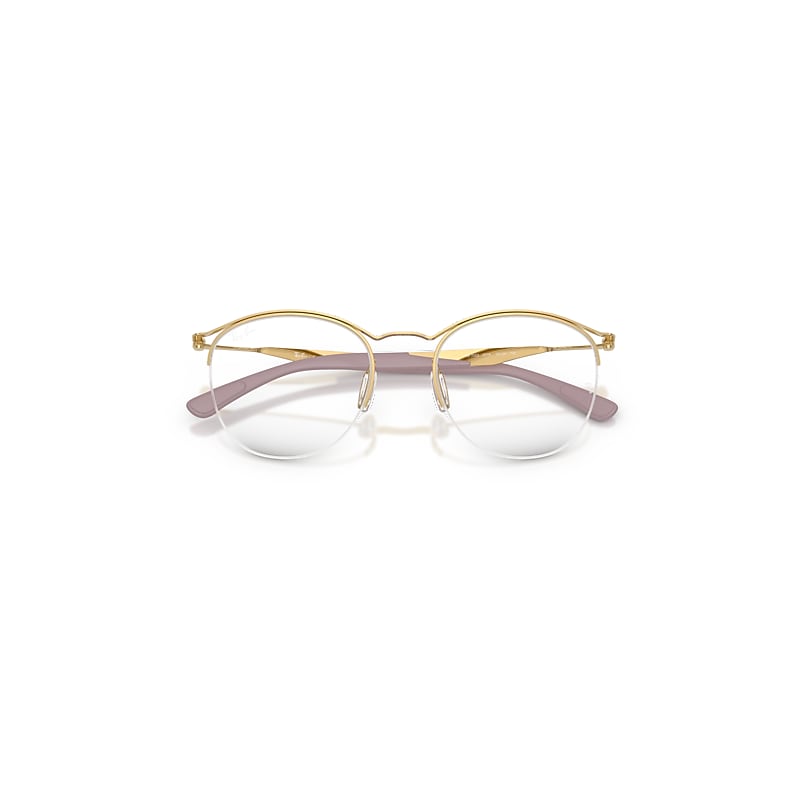 Ray Ban Rb7553 Optics Eyeglasses Arista Gold Frame Clear Lenses Polarized 52-20 In Gold
