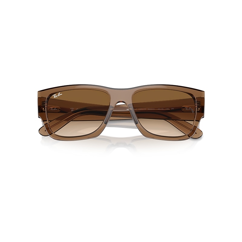 Ray-Ban Carlos Sunglasses Transparent Light Brown Frame Brown Lenses 56-18