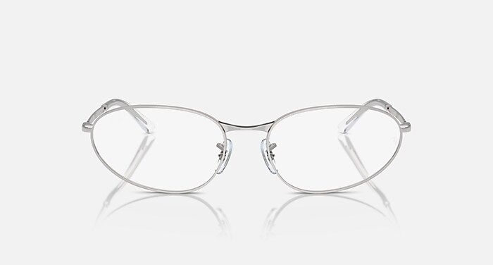 Ray-Ban Eyeglasses Unisex Rb3734v Optics Prescription - Silver Frame Clear Lenses 56-18 Polarized