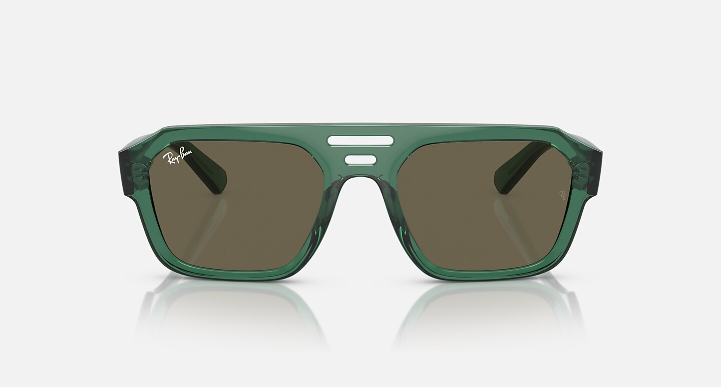 Ray-Ban Sunglasses Unisex Corrigan Bio-based - Transparent Green Frame Brown Lenses 54-20