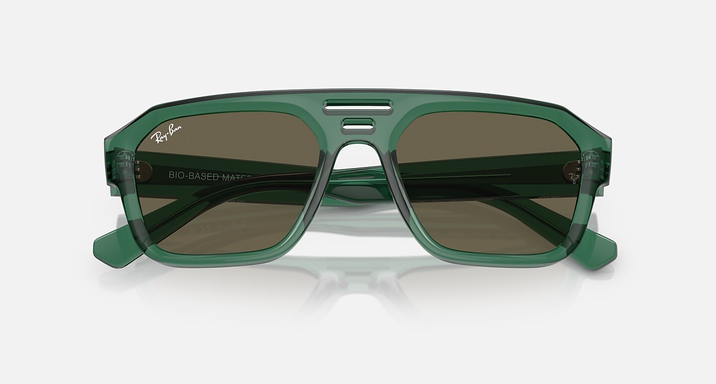 Ray-Ban Sunglasses Unisex Corrigan Bio-based - Transparent Green Frame Brown Lenses 54-20