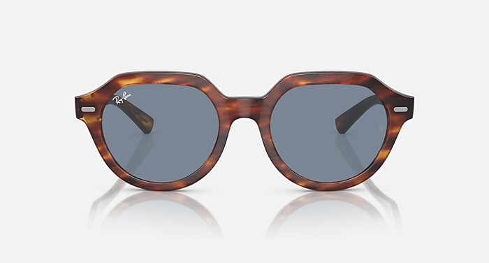 GINA Sunglasses in Striped Havana and Blue - RB4399F | Ray-Ban®