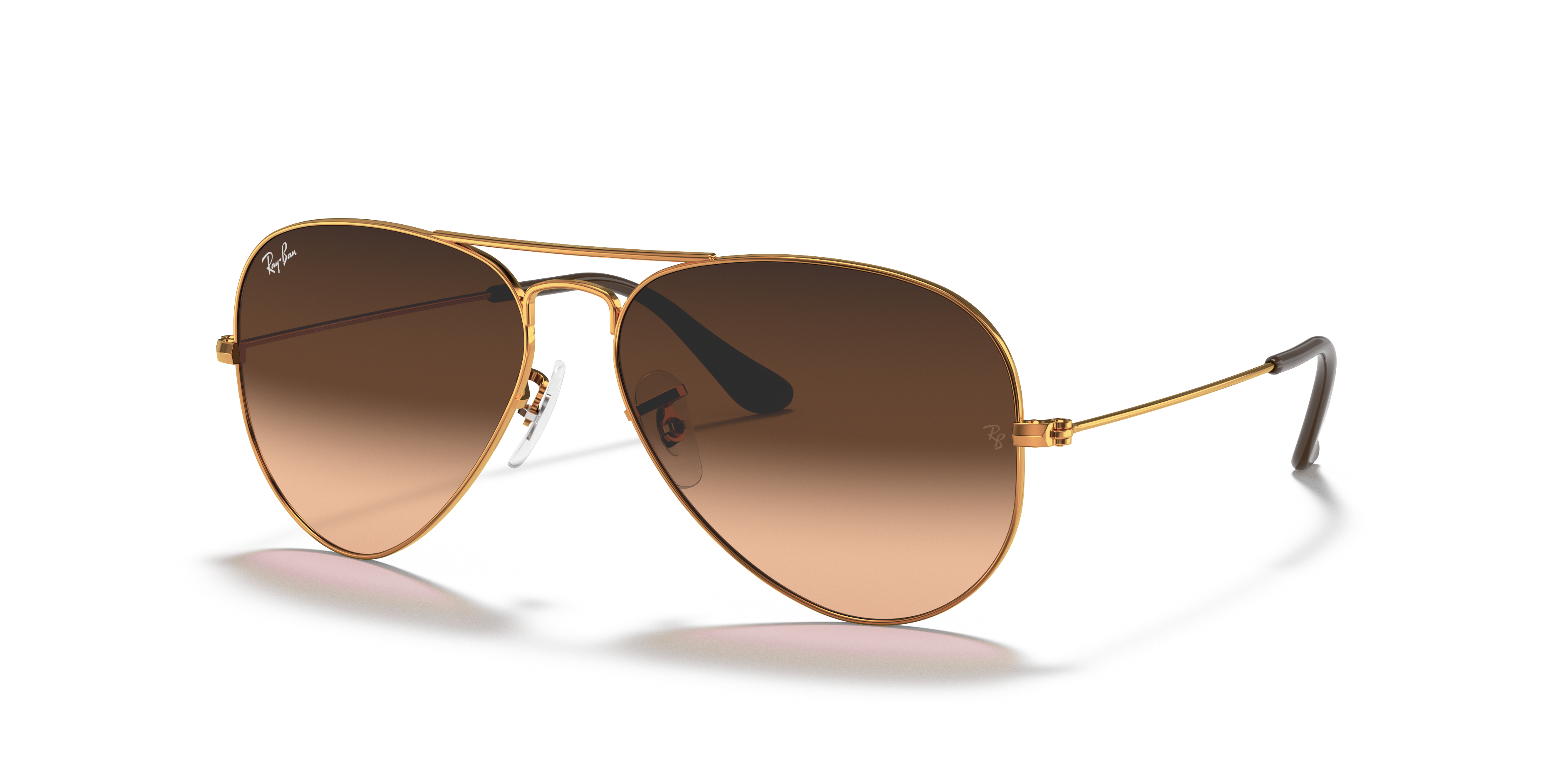 AVIATOR GRADIENT Polished Light Brown Frame Pink/Brown Lenses 58-14