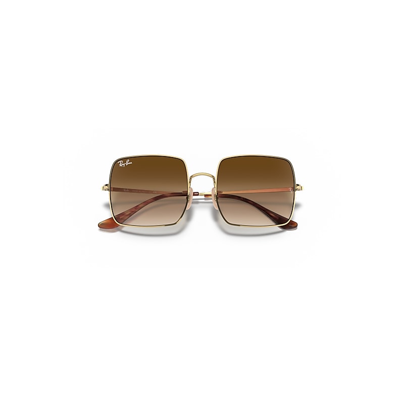 Ray-Ban Square 1971 Classic Sunglasses Arista Gold Frame Brown Lenses 54-19