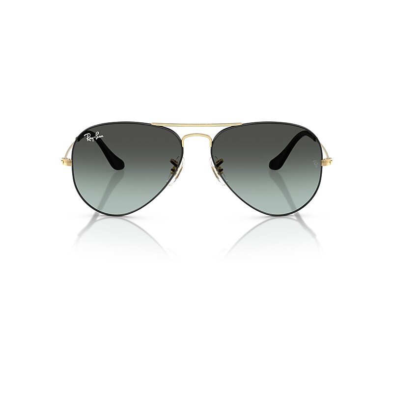 Ray Ban Aviator Large Metal Sunglasses Arista Frame Blue Lenses 62-14 In Arista