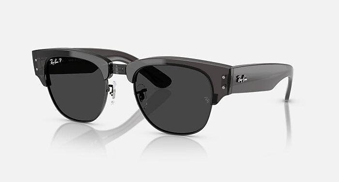 Ray-Ban Unisex Black and Clear Clubmaster Sunglasses Ray-Ban Clubmaster Classic Sunglasses, Bold Square  main image 2