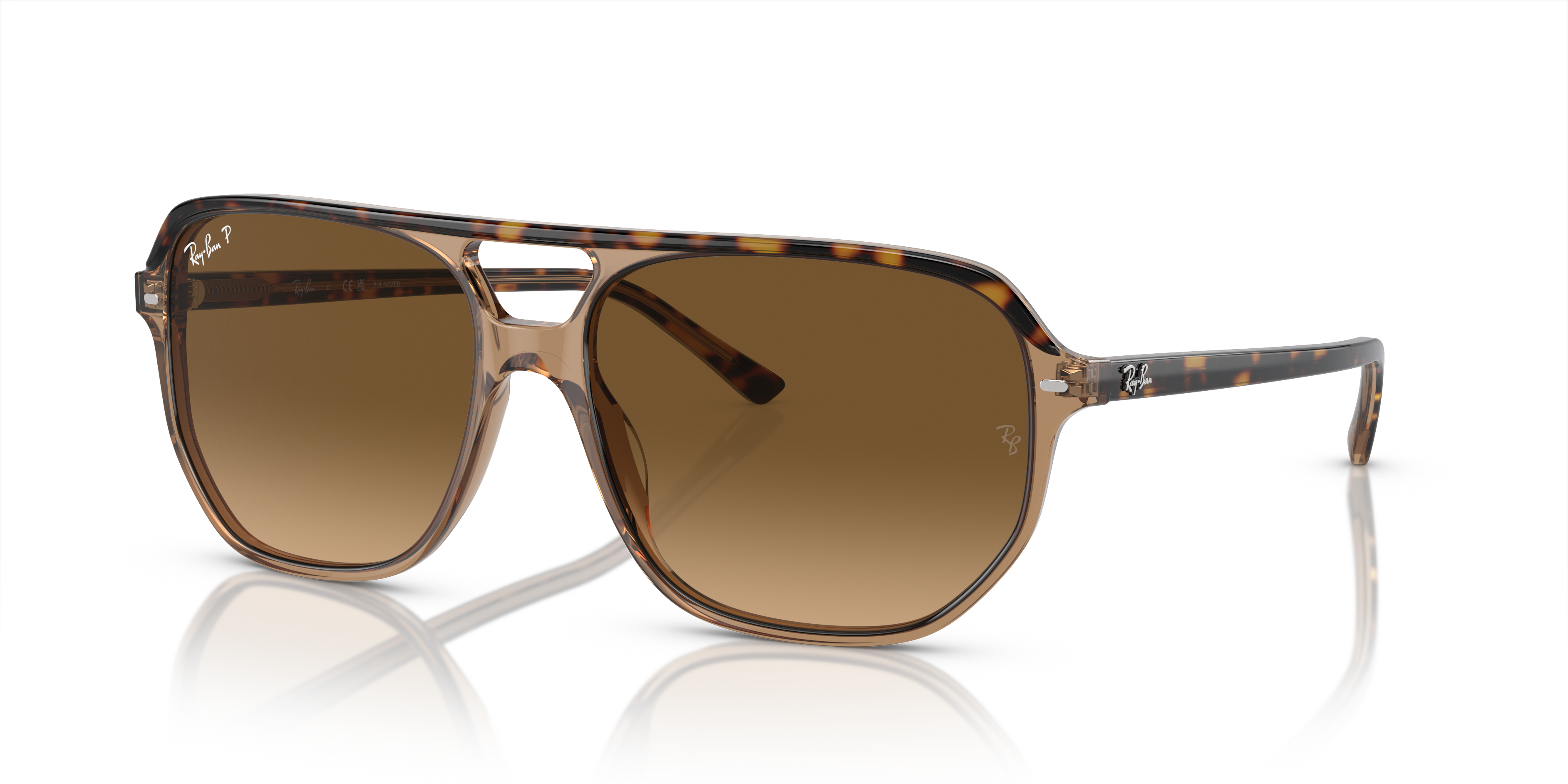 BILL ONE Polished Havana On Transparent Brown Frame Brown Lenses 57-16