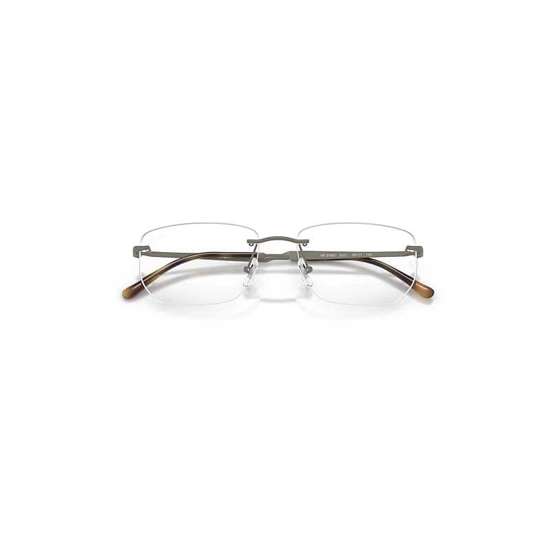 Ray Ban Rb3768v Optics Eyeglasses Grey Frame Clear Lenses Polarized 54-17 In Gray