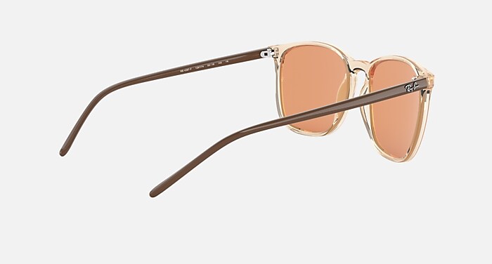 RB4387F Sunglasses in Transparent Light Brown and Dark Orange