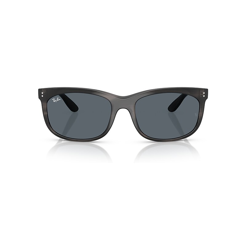 Ray Ban Balorette Sunglasses Striped Gray Frame Blue Lenses 60-19 In Striped Gray