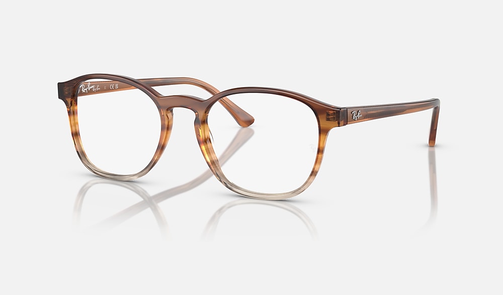 RB5417 OPTICS Eyeglasses with Striped Brown & Yellow Frame