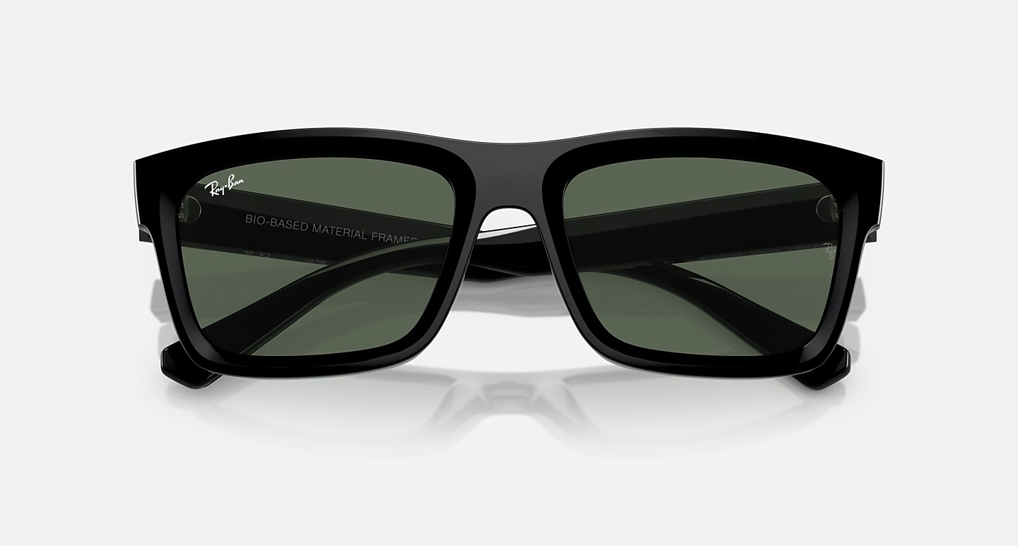 Ray-Ban Sunglasses Unisex Warren Bio-based - Black Frame Green Lenses 57-20
