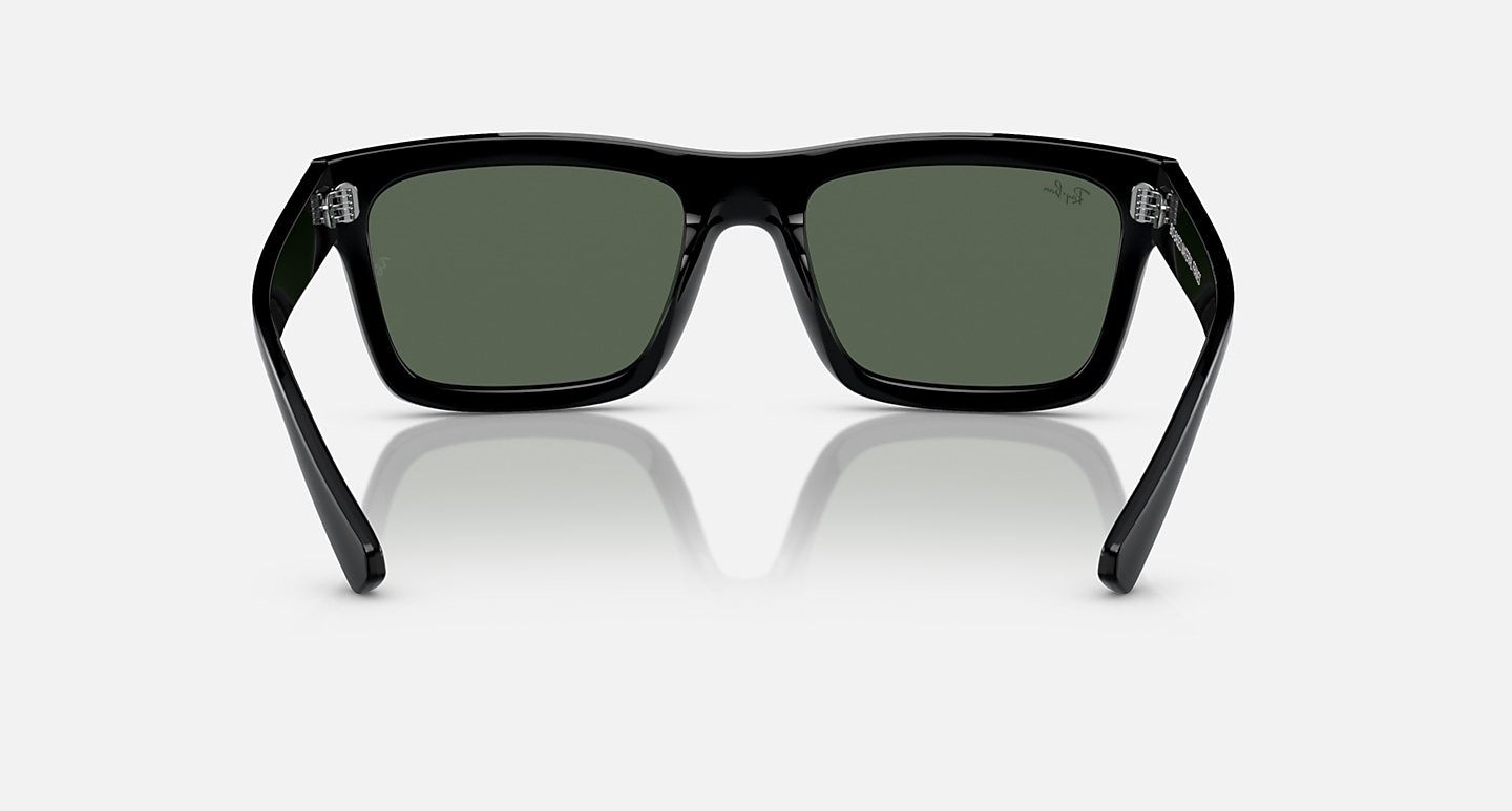 Ray-Ban Sunglasses Unisex Warren Bio-based - Black Frame Green Lenses 57-20