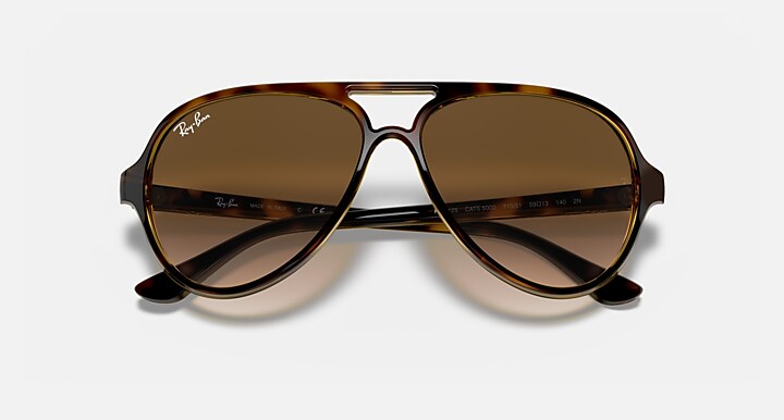 Ray-Ban 0RB4125 CATS 5000 CLASSIC Polished Light Havana SUN_Closed Front