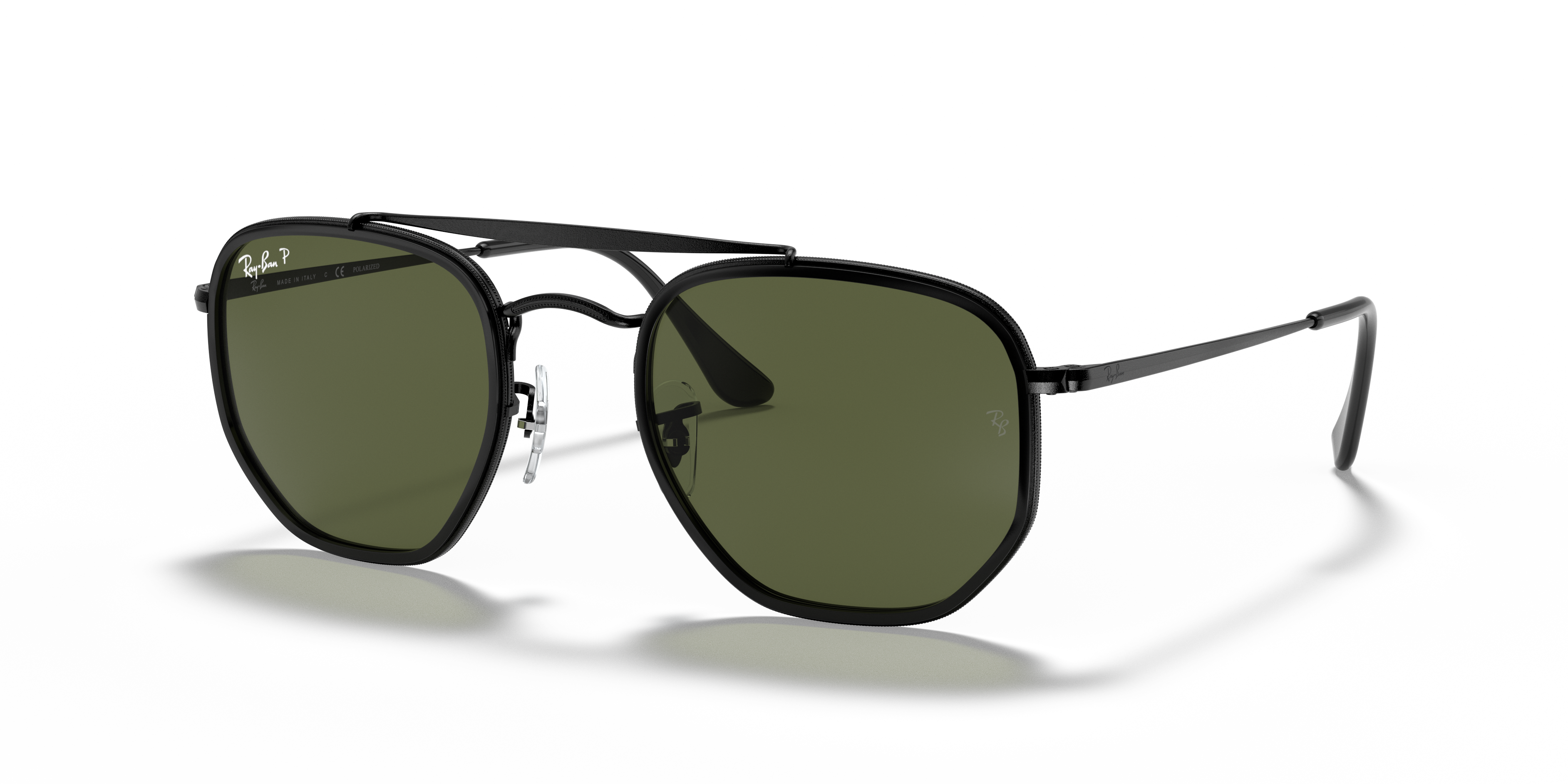 MARSHAL II Polished Black Frame G-15 Green Lenses 52-23