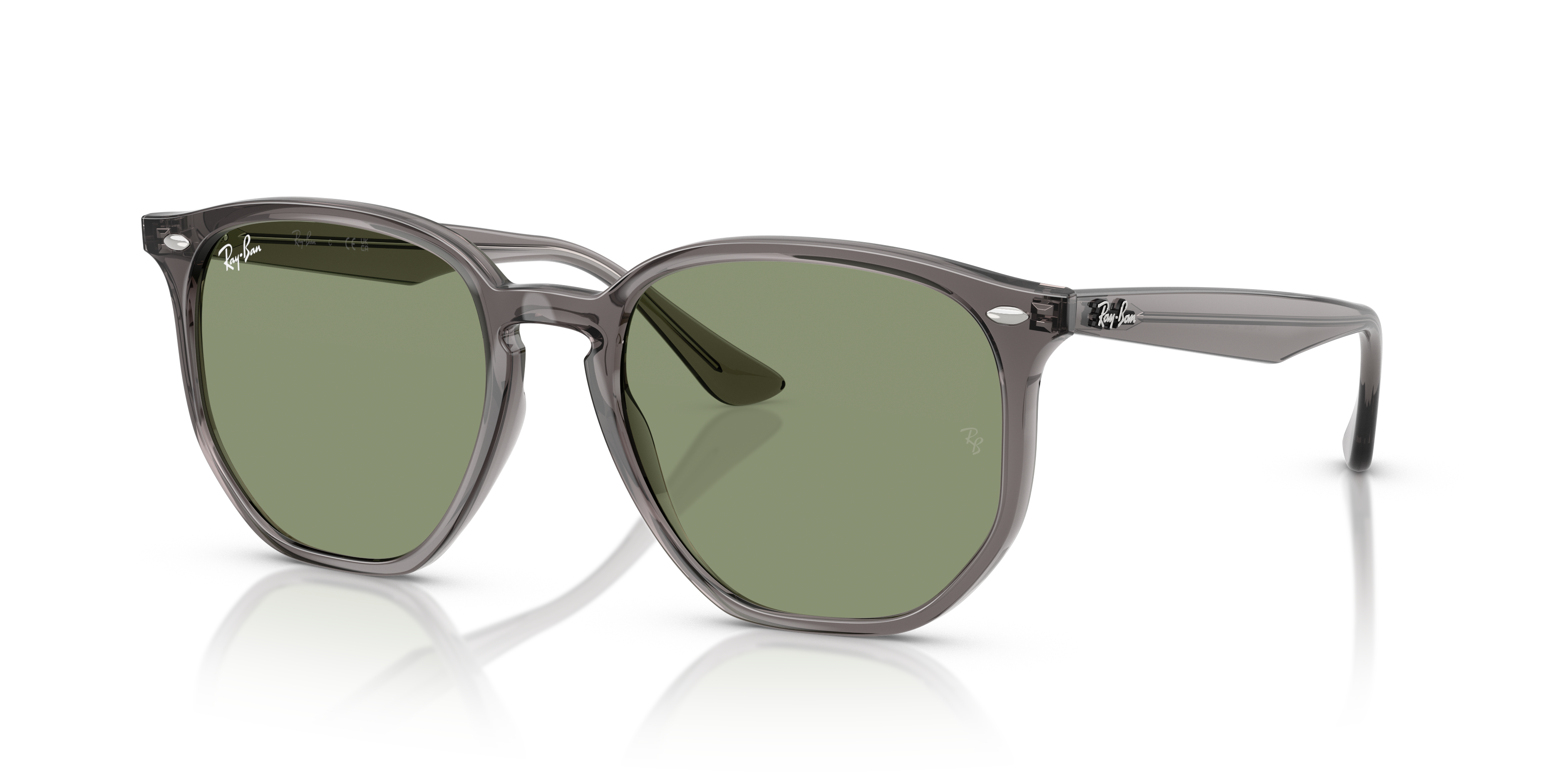 RB4306 Matte Opal Grey Frame Green Lenses 54-19