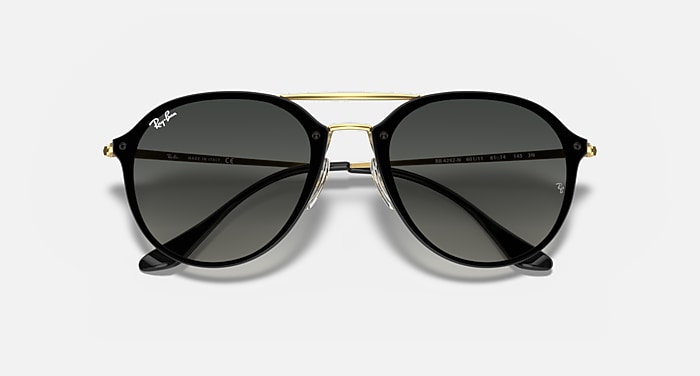 BLAZE DOUBLE BRIDGE Sunglasses in Black and Grey Gradient