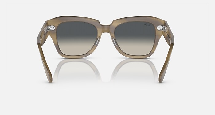 Ray-Ban Sunglasses Unisex State Street - Transparent Light Brown Frame Brown Lenses 49-20