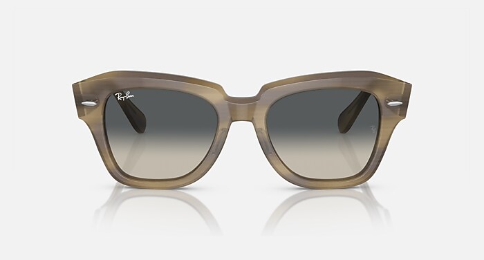 Ray-Ban Sunglasses Unisex State Street - Transparent Light Brown Frame Brown Lenses 49-20