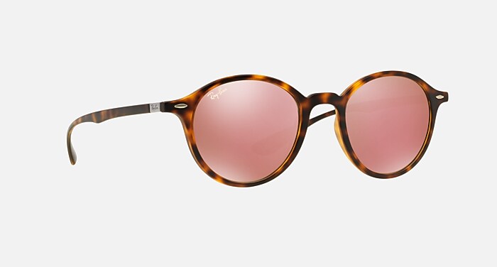 Ray ROUND LITEFORCE Sunglasses in Havana and Copper Flash