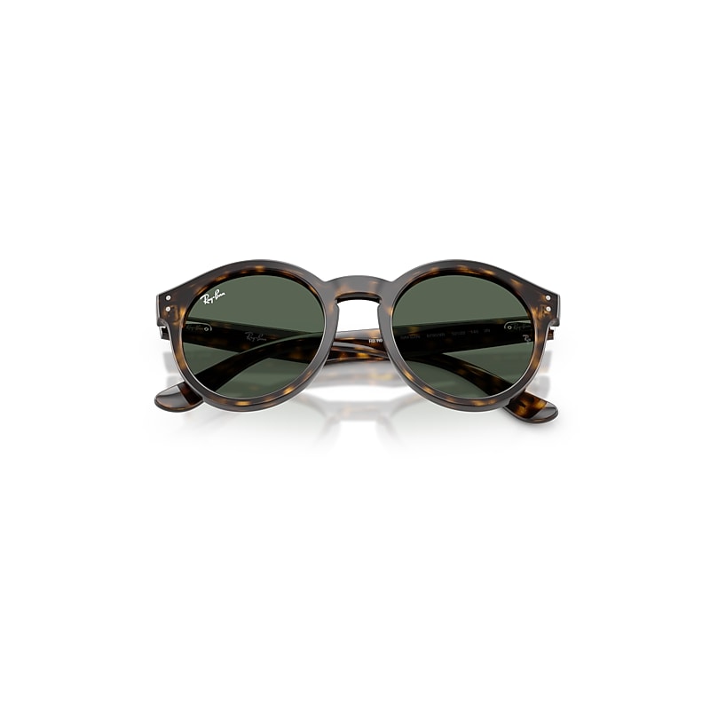 Ray Ban 2180 Reverse Sunglasses Havana Frame Green Lenses 52-22 In Brown