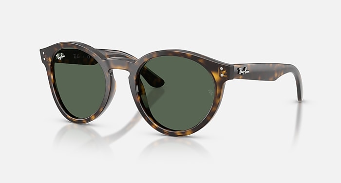 ZerOne Five CP148 Round Sunglasses – Unisex, Size 49/21/145, Light Havana/Gold Or Havana/Green Frame