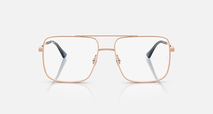 Ray-Ban Eyeglasses Unisex Ari Optics Prescription - Rose Gold Frame Clear Lenses 54-16 Polarized
