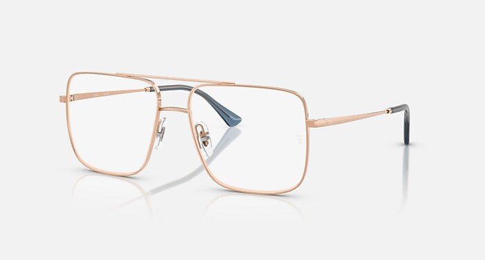 Ray-Ban Eyeglasses Unisex Ari Optics Prescription - Rose Gold Frame Clear Lenses 54-16 Polarized