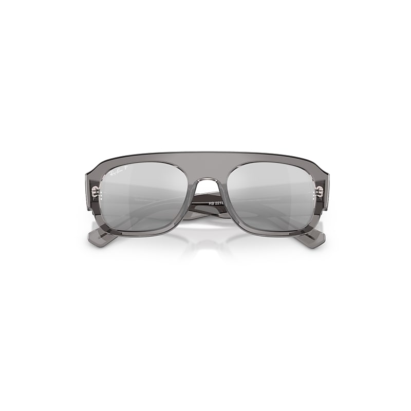Ray Ban Rb2218 Sunglasses Transparent Grey Frame Grey Lenses Polarized 55-22 In Gray