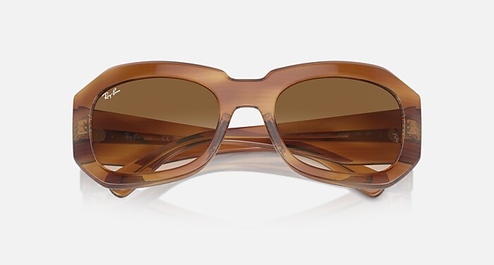 BEATE Sunglasses in Striped Brown and Clear & Brown - RB2212  display picture 2