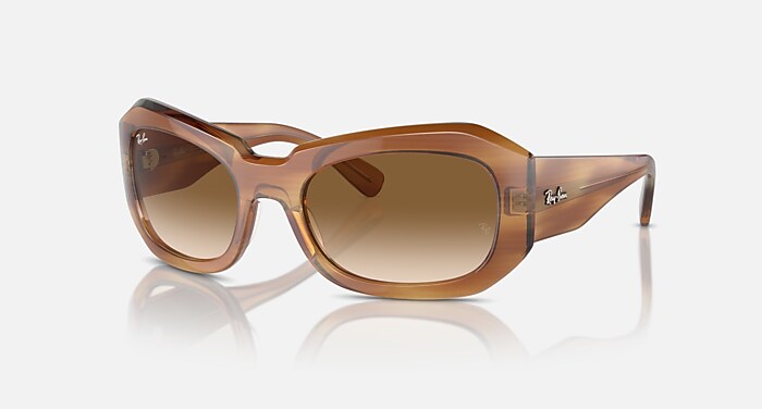NEW RAY BAN women\'s stripe pillow sunglasses in brown 96200a7e261298fcf2dad248c1570e  main image 4