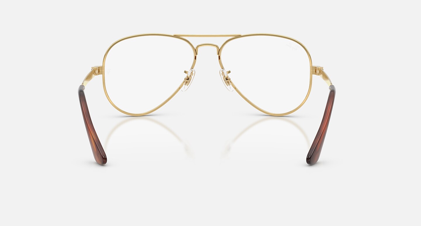 Ray-Ban Eyeglasses Unisex Aviator Max Prescription - Arista Gold Frame Clear Lenses 58-16 Polarized