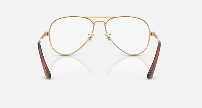 Rayban ゴールドフレーム　未使用　AVIATOR OPTICS Ray-Ban New Aviator Polarized+ Lenses L (58 - 14) with Blue lenses