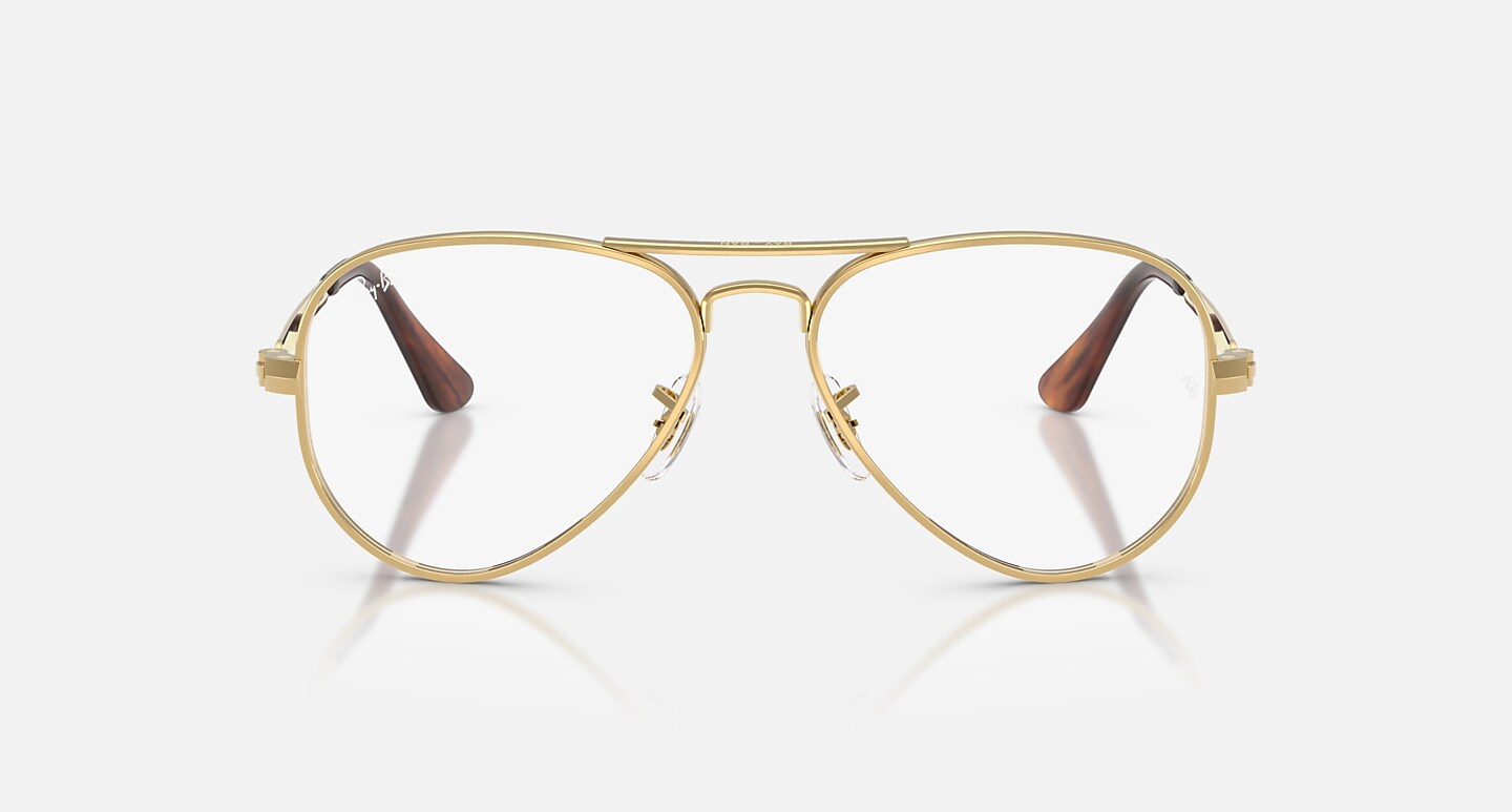 Ray-Ban Eyeglasses Unisex Aviator Max Prescription - Arista Gold Frame Clear Lenses 58-16 Polarized