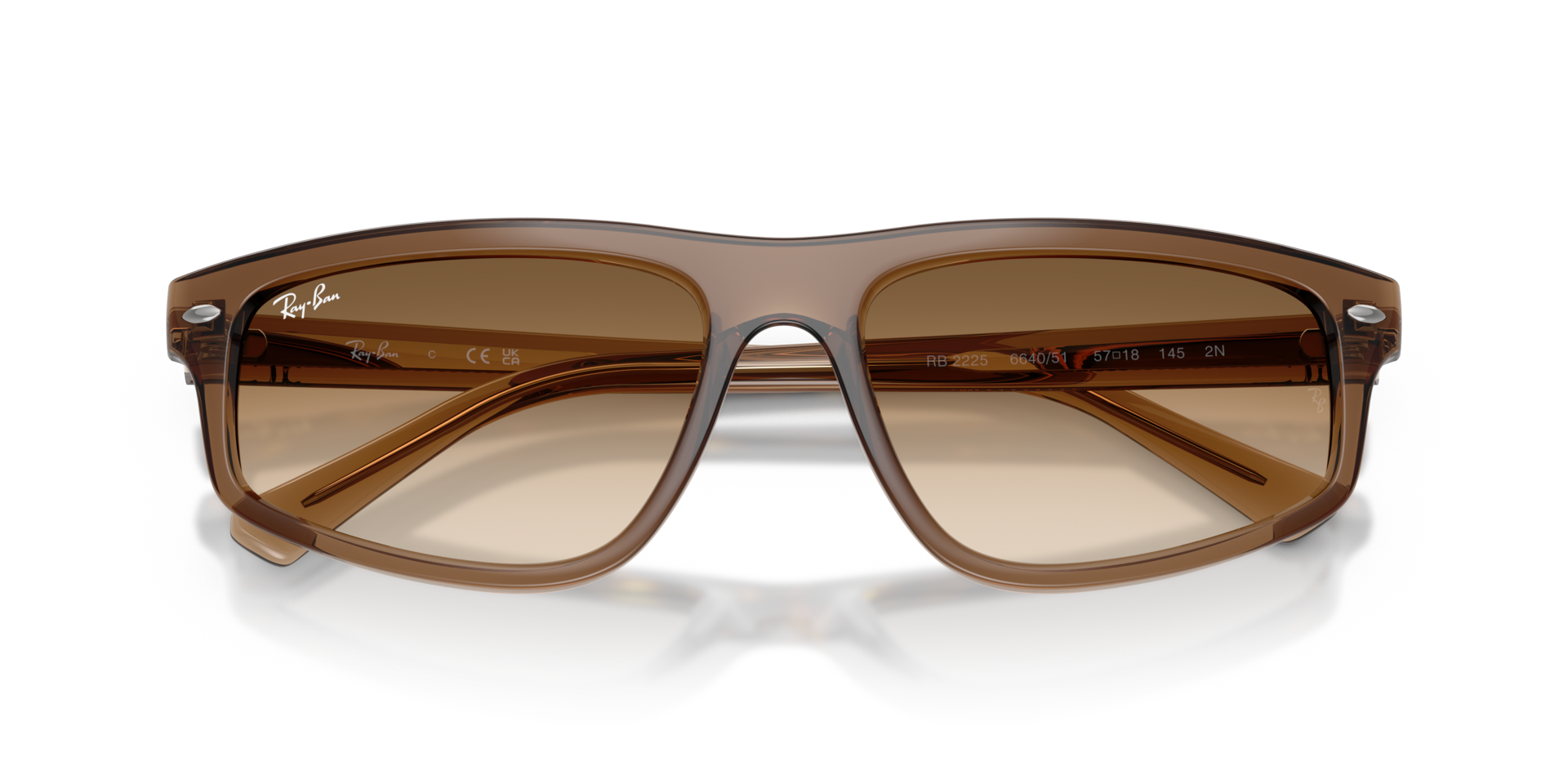 ☀️ Ray-Ban Two-Tone Brown & Clear Sunglasses with Polarized Lenses ☀️ Ray-Ban Boyfriend Two L (57 - 18) with Brown lenses and  main image 4