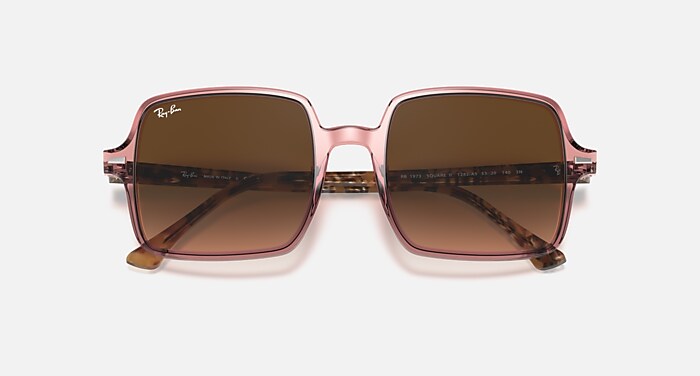 ★ ray2★ SQUARE II Sunglasses in Transparent Brown and Light Brown