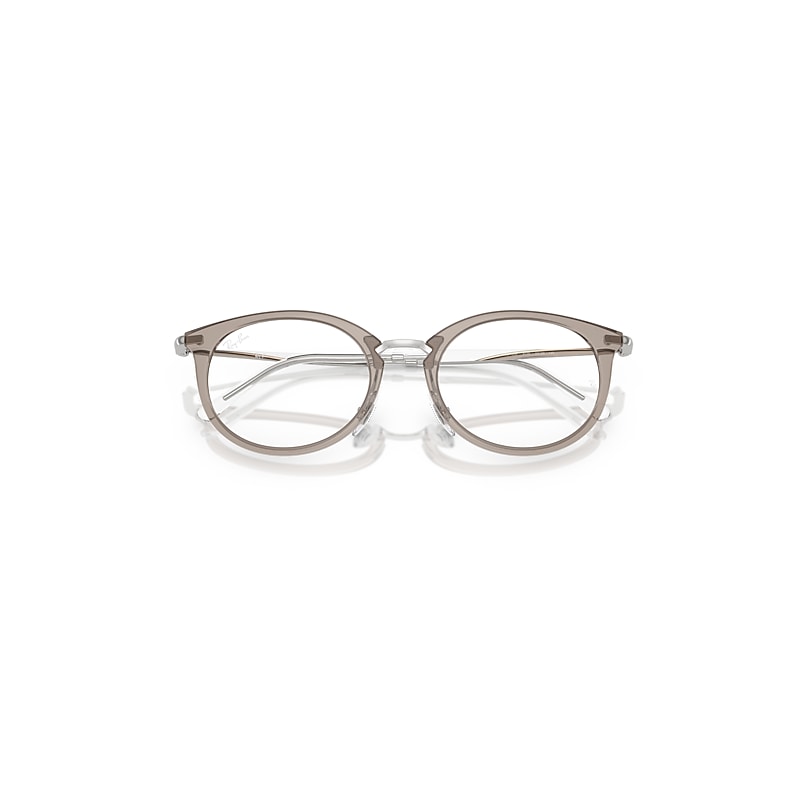 Ray Ban Rb7255 Optics Eyeglasses Silver Frame Clear Lenses Polarized 53-20 In Silver