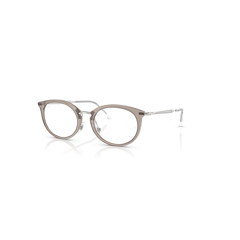 Ray Ban Eyeglasses Unisex Rb7255 Optics - Silver Frame Clear Lenses Polarized 51-20 In Silber