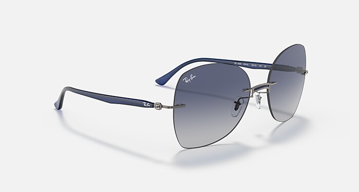RB8066 TITANIUM Sunglasses in Gunmetal and Blue Gradient
