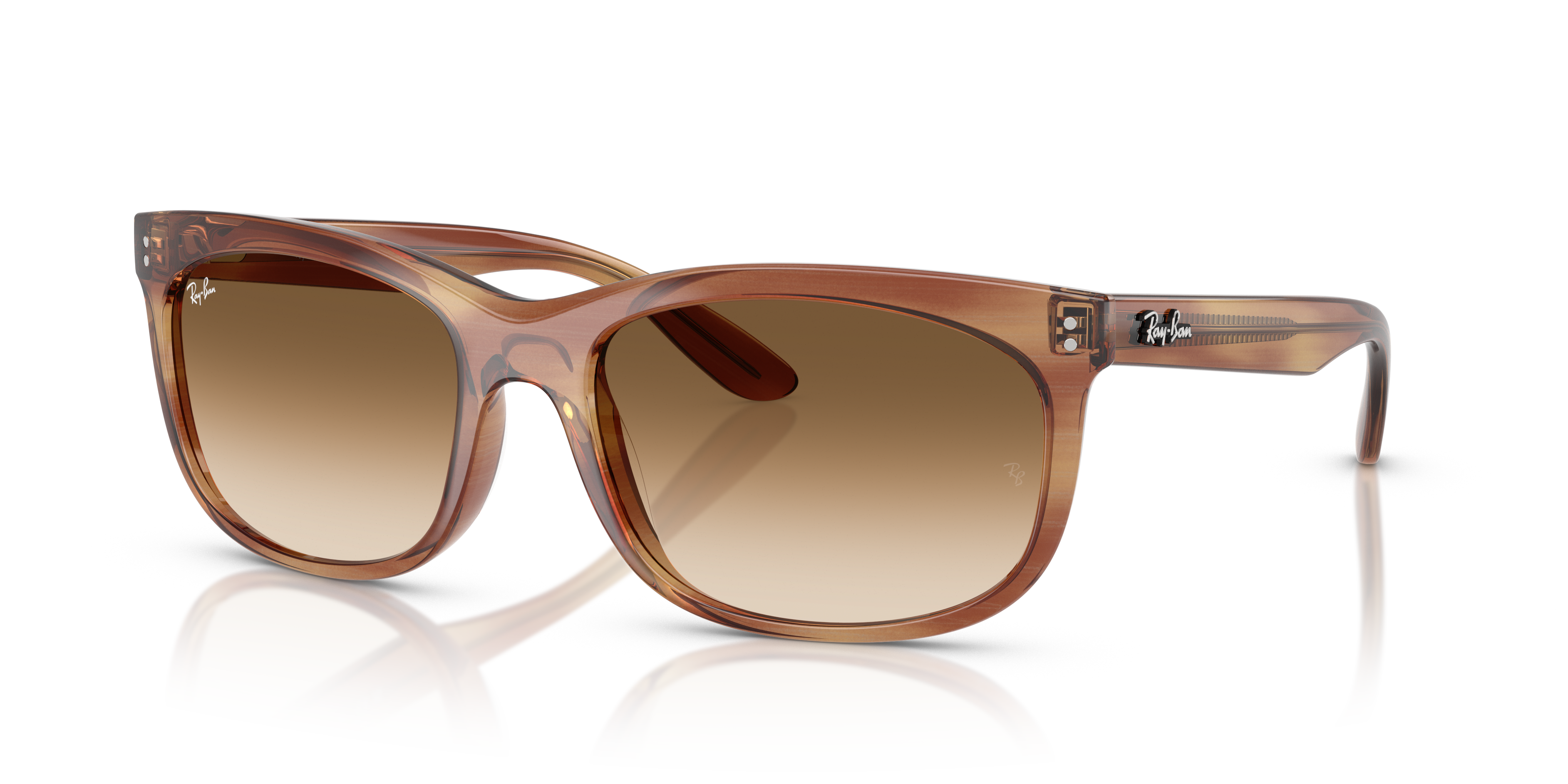 BALORETTE Polished Striped Brown Frame Clear Gradient Brown Lenses 60-19