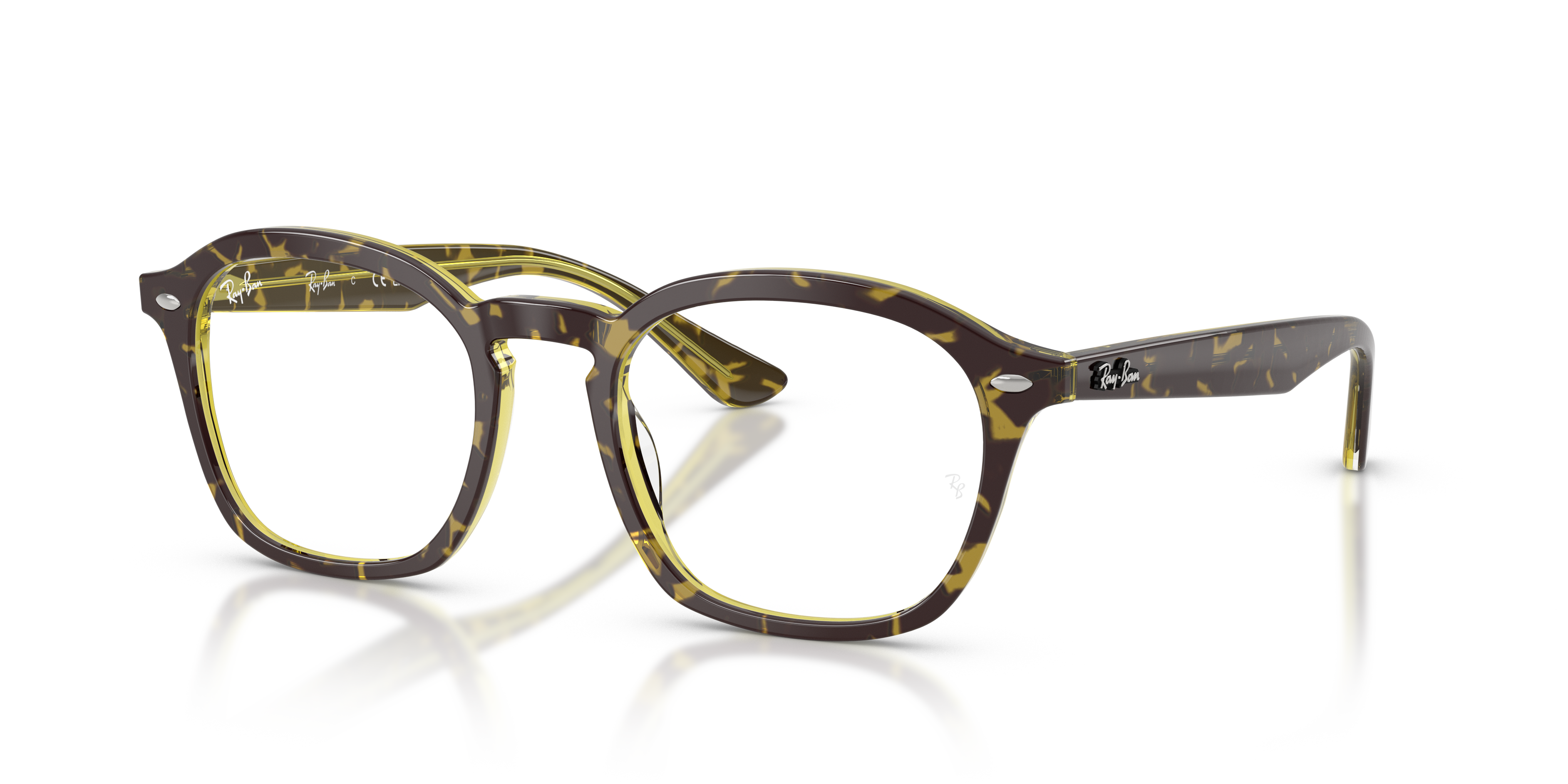 RB5451 OPTICS Polished Havana & Green Frame Clear Lenses 50-20