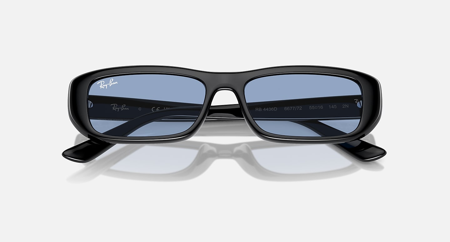 Ray-Ban Sunglasses Rb4436d Washed Lenses Bio-based Black Frame Blue Lenses