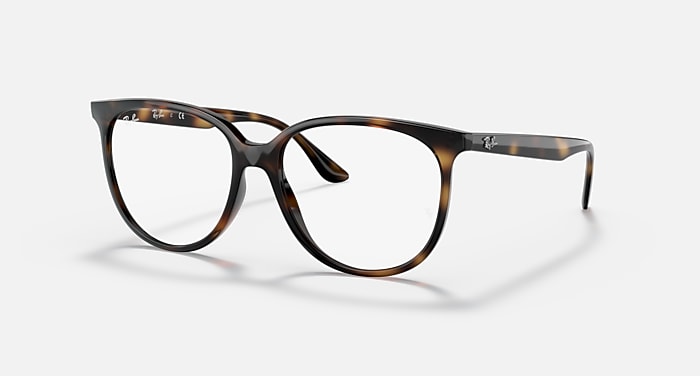 Ray-Ban Eyeglasses Woman Rb4378v Optics Prescription - Havana Frame Clear Lenses 54-16 Polarized