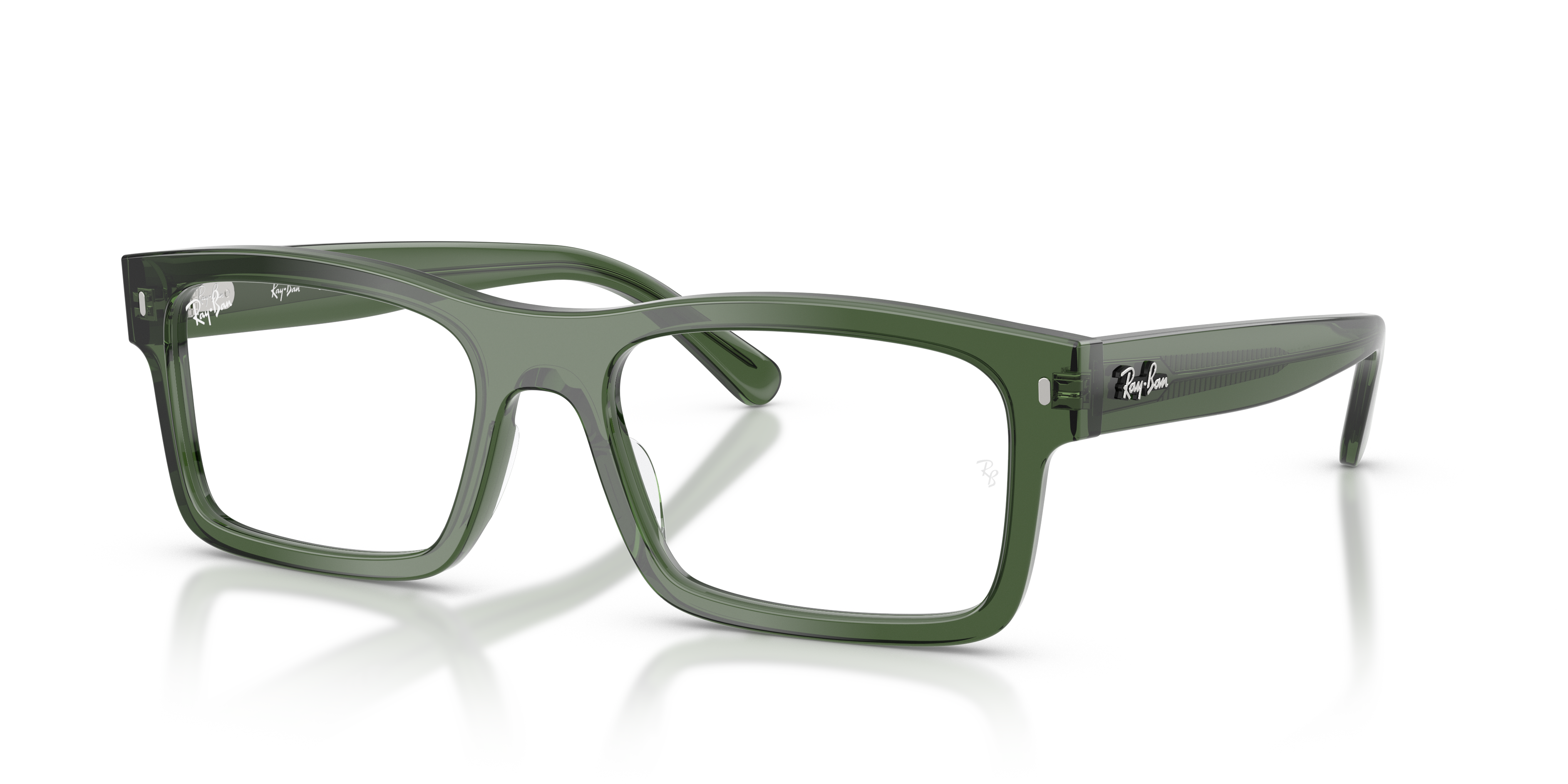RB5435 OPTICS Polished Transparent Green Frame Clear Lenses 54-19