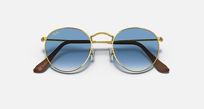 ROUND METAL @COLLECTION Sunglasses in Gold and Light Blue Gradient