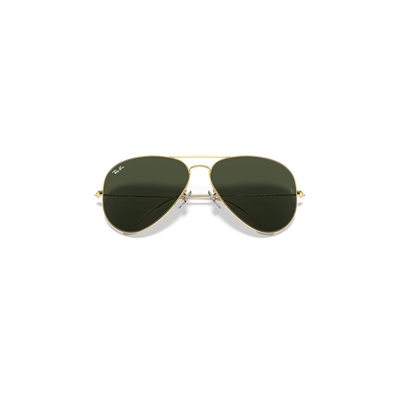 AVIATOR LARGE METAL II Sunglasses in Arista Gold and G-15 Green